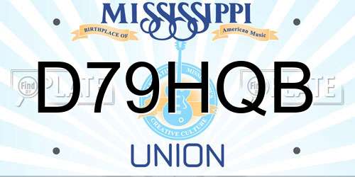 D79HQB Mississippi License Plate