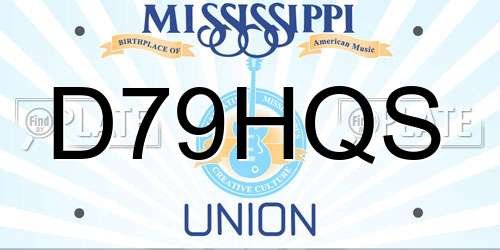 D79HQS Mississippi License Plate