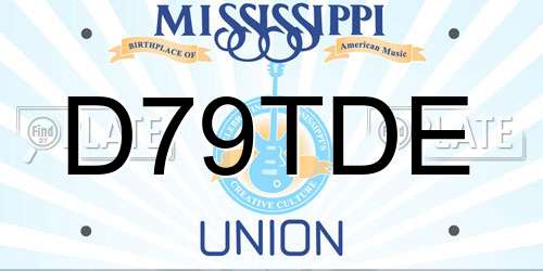 D79TDE Mississippi License Plate