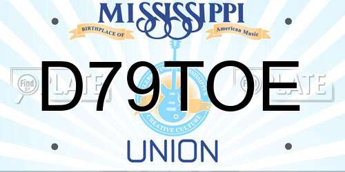 D79TOE Mississippi License Plate