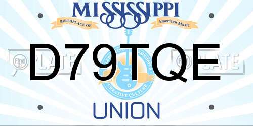 D79TQE Mississippi License Plate