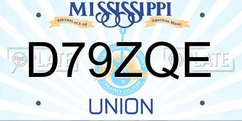 D79ZQE Mississippi License Plate