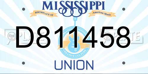 D811458 Mississippi License Plate