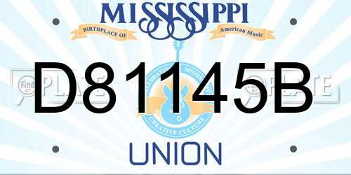 D81145B Mississippi License Plate
