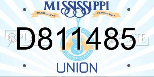 D811485 Mississippi License Plate