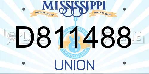 D811488 Mississippi License Plate