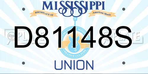 D81148S Mississippi License Plate