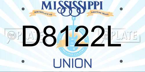 D8122L Mississippi License Plate
