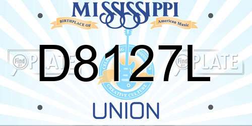 D8127L Mississippi License Plate