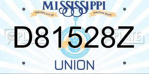 D81528Z Mississippi License Plate