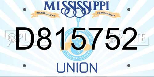 D815752 Mississippi License Plate