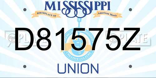 D81575Z Mississippi License Plate