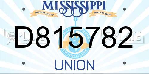 D815782 Mississippi License Plate