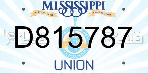 D815787 Mississippi License Plate