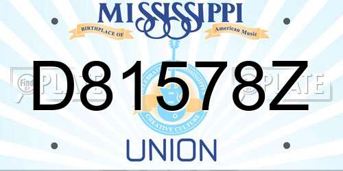D81578Z Mississippi License Plate
