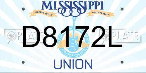 D8172L Mississippi License Plate