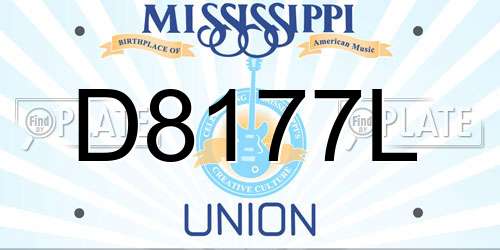 D8177L Mississippi License Plate