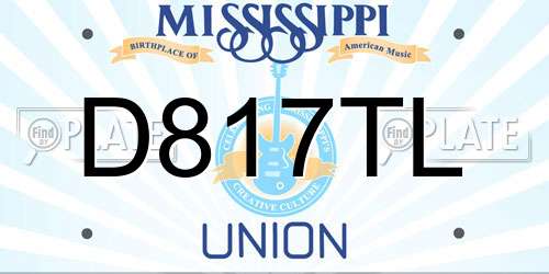 D817TL Mississippi License Plate
