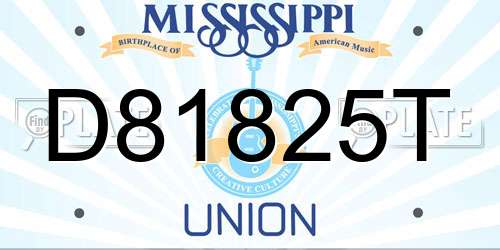 D81825T Mississippi License Plate
