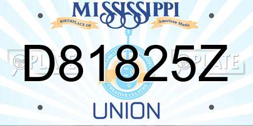 D81825Z Mississippi License Plate