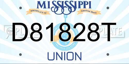 D81828T Mississippi License Plate