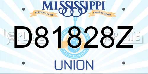 D81828Z Mississippi License Plate