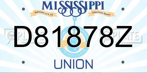 D81878Z Mississippi License Plate