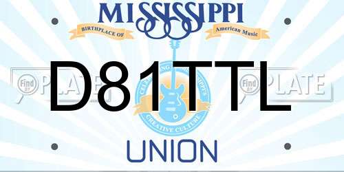 D81TTL Mississippi License Plate