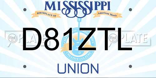 D81ZTL Mississippi License Plate
