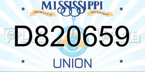 D820659 Mississippi License Plate