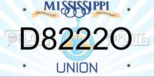 D8222O Mississippi License Plate