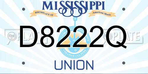 D8222Q Mississippi License Plate