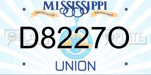 D8227O Mississippi License Plate