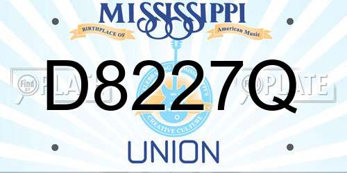 D8227Q Mississippi License Plate