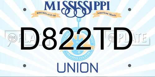 D822TD Mississippi License Plate