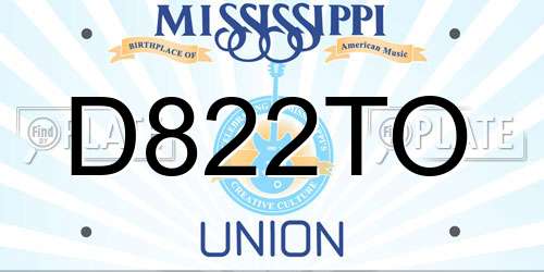 D822TO Mississippi License Plate