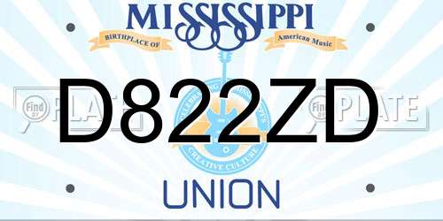 D822ZD Mississippi License Plate