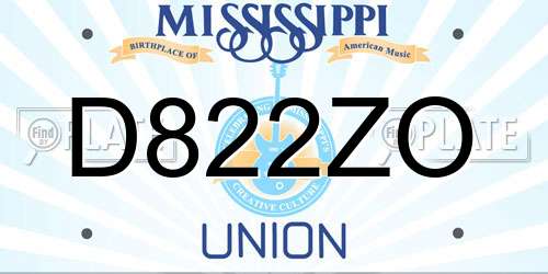 D822ZO Mississippi License Plate