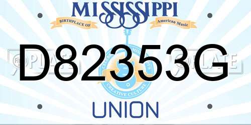 D82353G Mississippi License Plate