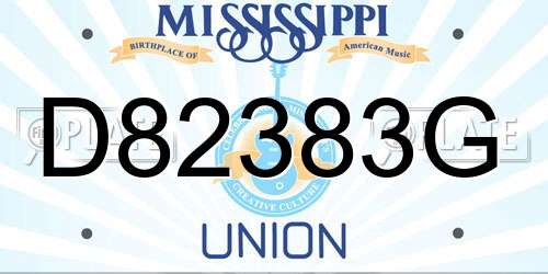 D82383G Mississippi License Plate