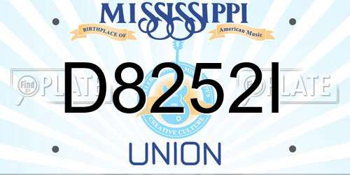 D8252I Mississippi License Plate
