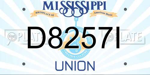 D8257I Mississippi License Plate