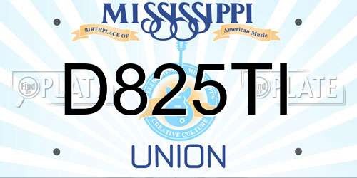D825TI Mississippi License Plate