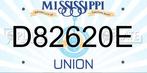 D82620E Mississippi License Plate