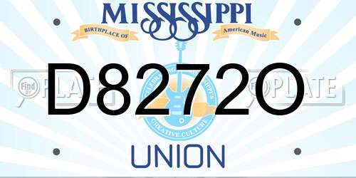D8272O Mississippi License Plate
