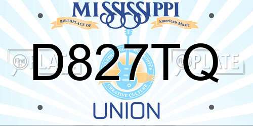 D827TQ Mississippi License Plate