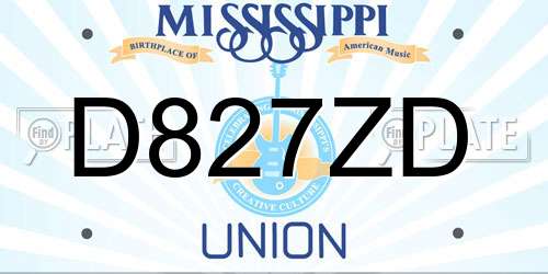 D827ZD Mississippi License Plate