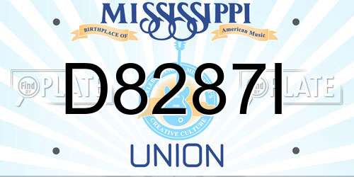 D8287I Mississippi License Plate