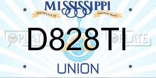 D828TI Mississippi License Plate