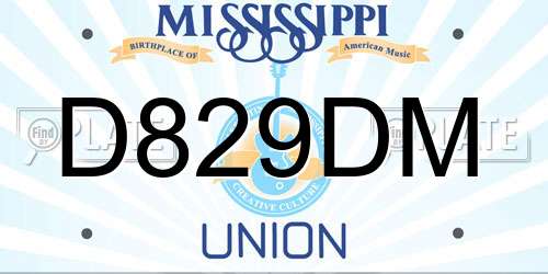 D829DM Mississippi License Plate